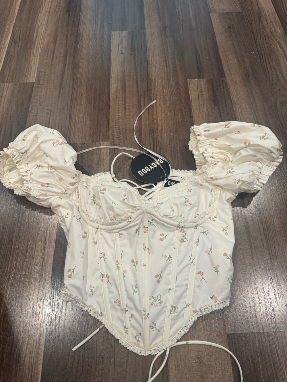 BABYBOO Lace-up Matilda Corset in Blush Floral Print